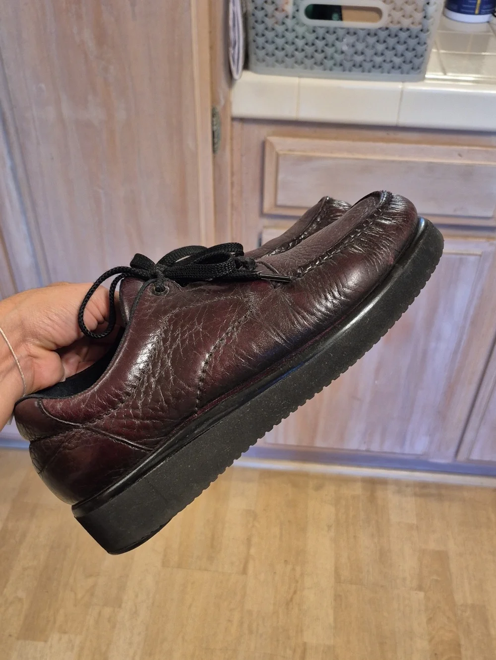 SAS Brown Maroon Leather Shoes